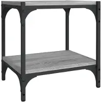 vidaXL Tv-meubel 40x33x41 cm bewerkt hout en staal grijs sonoma eiken