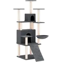 vidaXL Kattenmeubel met sisal krabpalen 154 cm donkergrijs