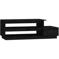 vidaXL Salontafel 120x50x40,5 cm massief grenenhout zwart