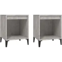 vidaXL Nachtkastjes 2 st 40x35x50 cm betongrijs