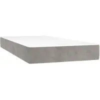 vidaXL Pocketveringmatras medium 100x220x20 cm fluweel lichtgrijs