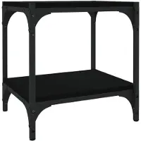 vidaXL Tv-meubel 40x33x41 cm bewerkt hout en staal zwart