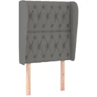vidaXL Hoofdbord met randen 83x23x118/128 cm stof donkergrijs