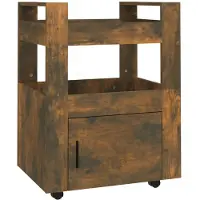vidaXL Keukentrolley 60x45x80 cm bewerkt hout gerookt eikenkleurig