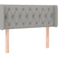 vidaXL Hoofdbord met randen 93x16x78/88 cm stof lichtgrijs
