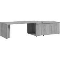 vidaXL Salontafel 150x50x35 cm bewerkt hout grijs