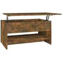 vidaXL Salontafel 80x50x40 cm bewerkt hout gerookt eikenkleurig