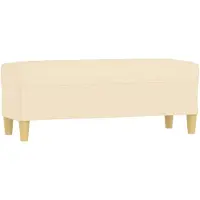 vidaXL Bankje 100x35x41 cm stof crèmekleurig