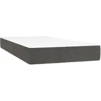 vidaXL Pocketveringmatras medium 90x200x20 cm fluweel donkergrijs