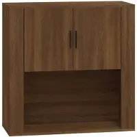 vidaXL Wandkast 80x33x80 cm bewerkt hout bruin eikenkleur