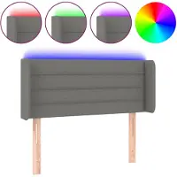 vidaXL Hoofdbord LED 103x16x78/88 cm stof donkergrijs
