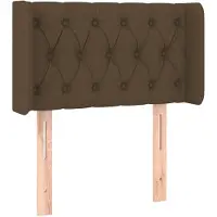 vidaXL Hoofdbord met randen 83x16x78/88 cm stof donkerbruin