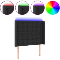 vidaXL Hoofdbord LED 103x16x118/128 cm kunstleer zwart