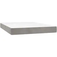 vidaXL Pocketveringmatras medium 140x200x20 cm fluweel lichtgrijs