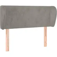 vidaXL Hoofdbord met randen 93x23x78/88 cm fluweel lichtgrijs