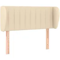 vidaXL Hoofdbord met randen 103x23x78/88 cm stof crèmekleurig