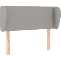 vidaXL Hoofdbord met randen 103x23x78/88 cm stof lichtgrijs