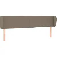 vidaXL Hoofdbord met randen 183x23x78/88 cm stof taupe