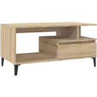 vidaXL Salontafel 90x49x45 cm bewerkt hout sonoma eikenkleurig