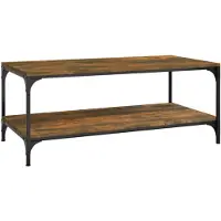 vidaXL Salontafel 100x50x40 cm bewerkt hout gerookt eikenkleurig