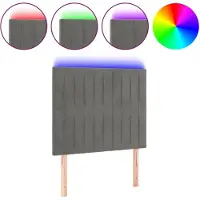 vidaXL Hoofdbord LED 100x5x118/128 cm fluweel lichtgrijs