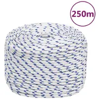 vidaXL Boot touw 8 mm 250 m polypropyleen wit