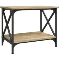 vidaXL Bijzettafel 55x38x45 cm bewerkt hout sonoma eikenkleurig
