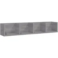 vidaXL Wandschap CD 100x18x18 cm bewerkt hout grijs sonoma eikenkleur
