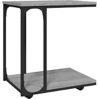 vidaXL Bijzettafel met wieltjes 50x35x55,5 cm hout grijs sonoma eiken