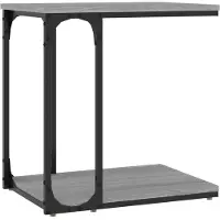 vidaXL Bijzettafel 50x35x52 cm bewerkt hout grijs sonoma eikenkleur