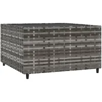 vidaXL Salontafel tuin vierkant 50x50x30 cm poly rattan grijs