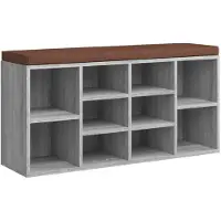 vidaXL Schoenenbank 103x30x48 cm bewerkt hout grijs sonoma eikenkleur
