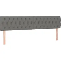 vidaXL Hoofdborden 180x7x78/88 cm stof donkergrijs