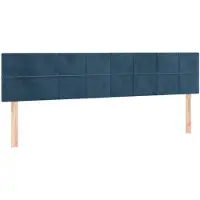 vidaXL Hoofdborden 200x5x78/88 cm fluweel donkerblauw