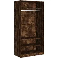vidaXL Kledingkast 100x50x200 cm bewerkt hout gerookt eikenkleurig