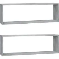 vidaXL Wandschappen kubus 2 st 80x15x26,5 cm bewerkt hout grijs sonoma