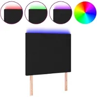 vidaXL Hoofdbord LED 90x5x118/128 cm stof zwart