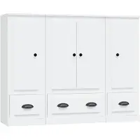 vidaXL Hoge kasten 3 st bewerkt hout wit