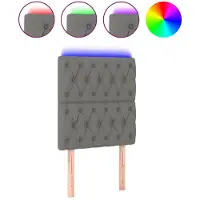 vidaXL Hoofdbord LED 80x7x118/128 cm stof donkergrijs