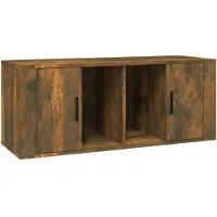 vidaXL Tv-meubel 100x35x40 cm bewerkt hout gerookt eikenkleurig