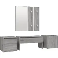vidaXL Garderobe set bewerkt hout grijs sonoma eikenkleurig