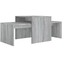 vidaXL Salontafelset 100x48x40 cm bewerkt hout grijs sonoma eikenkleur