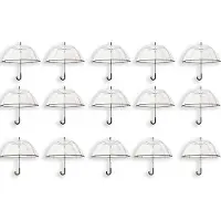 Discountershop 15 Stuks Transparante koepelparaplu 85 cm - doorzichtige paraplu - trouwparaplu - bruidsparaplu - stijlvol - plastic - automatisch - trouwen - bruiloft - trendy - fashionable