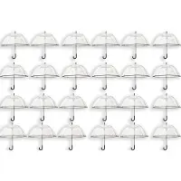 Discountershop 24 Stuks Transparante koepelparaplu 85 cm - doorzichtige paraplu - trouwparaplu - bruidsparaplu - stijlvol - plastic - automatisch - trouwen - bruiloft - trendy - fashionable