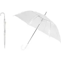 Discountershop Paraplu - Transparant - Windbestendig - Transparante paraplu - Wit