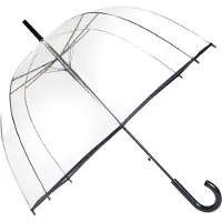 Merkloos Transparant Basic Paraplu - Transparant - Opent Automatisch - Zwart - Ø85cm