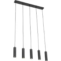 QAZQA Smart hanglamp zwart incl. 5 Wifi GU10 - Jeana