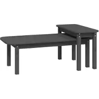 vidaXL 2-delige Salontafelset massief grenenhout grijs