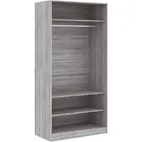 vidaXL Kledingkast 100x50x200 cm bewerkt hout grijs sonoma eikenkleur