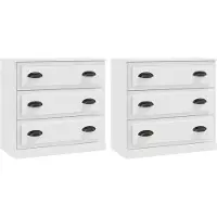 vidaXL Dressoirs 2 st bewerkt hout wit